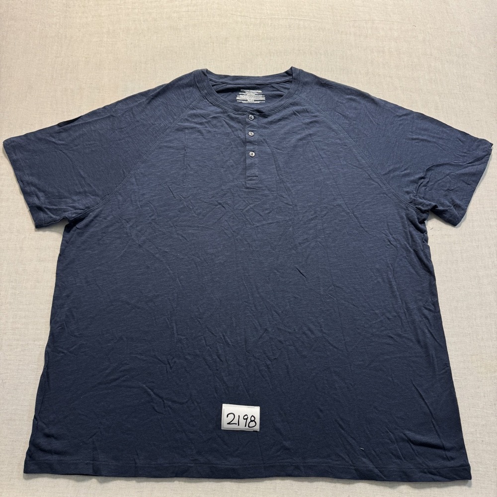 Amazon Essentials Henley Shirt Mens Sz 2XL Navy Blue‎ New Without Tags